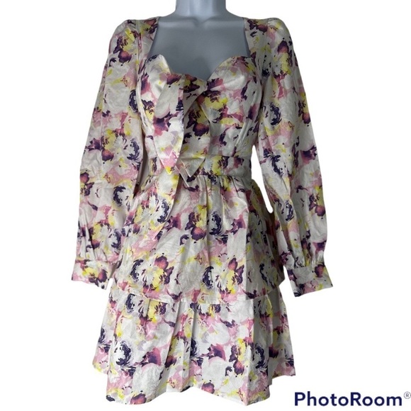 NEW With Tags Lait Floral Bubble Ruffle Mini Dress! - Picture 1 of 11
